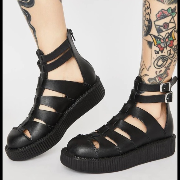 T.U.K platform moto sandal Gladiator style Black TUKskin™ size 7 sold out - Picture 12 of 12